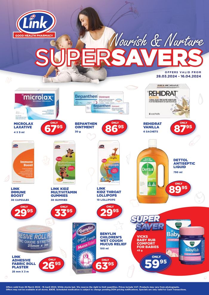 Link Pharmacy catalogue in Johannesburg | Link Pharmacy weekly specials | 2024/03/29 - 2024/04/16