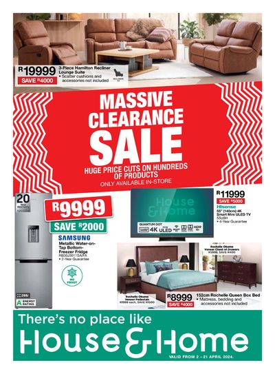 Home & Furniture offers in Middelburg (Mpumalanga) | Promotions House & Home 02 - 21 April in House & Home | 2024/04/02 - 2024/04/21