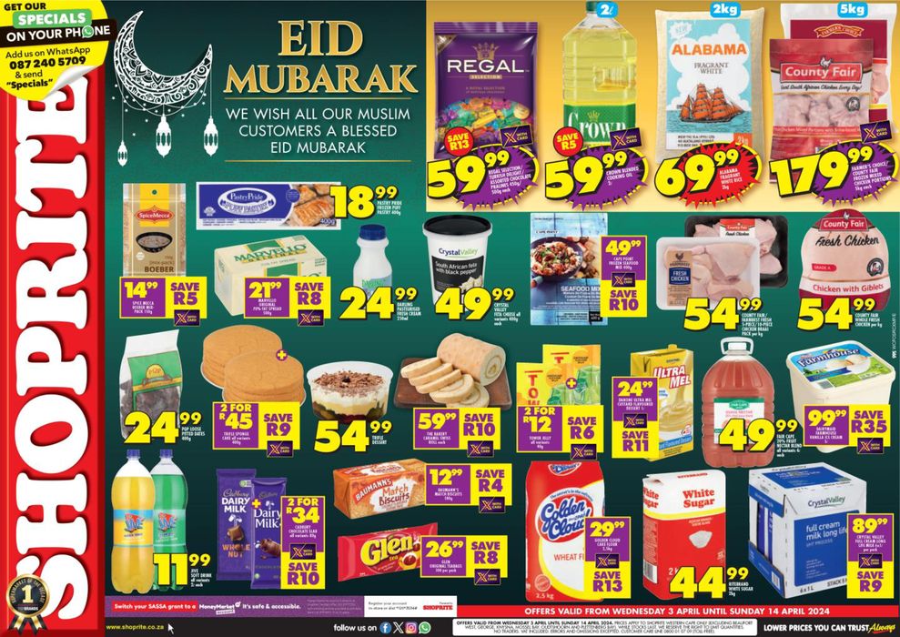Shoprite catalogue in Bellville |  Shoprite Eid Low Prices Western Cape - 03 to 24 April | 2024/04/03 - 2024/04/24