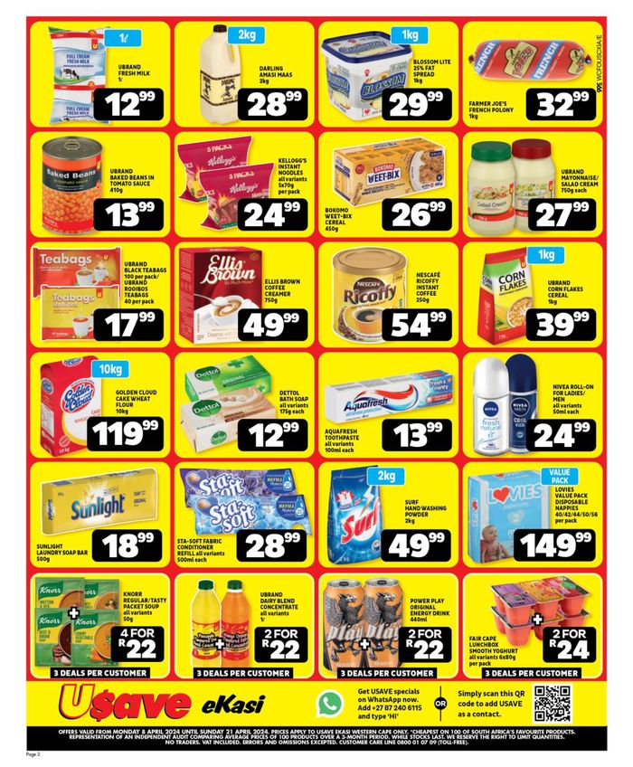 Usave catalogue in Milnerton | Usave weekly specials | 2024/04/08 - 2024/04/21