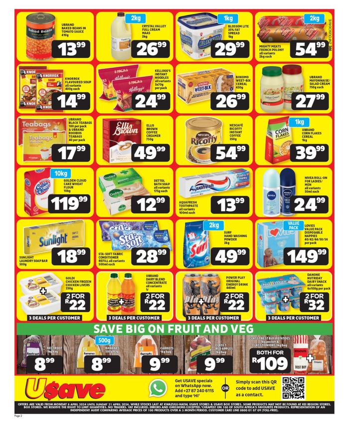 Usave catalogue in Durban | Usave weekly specials | 2024/04/08 - 2024/04/21