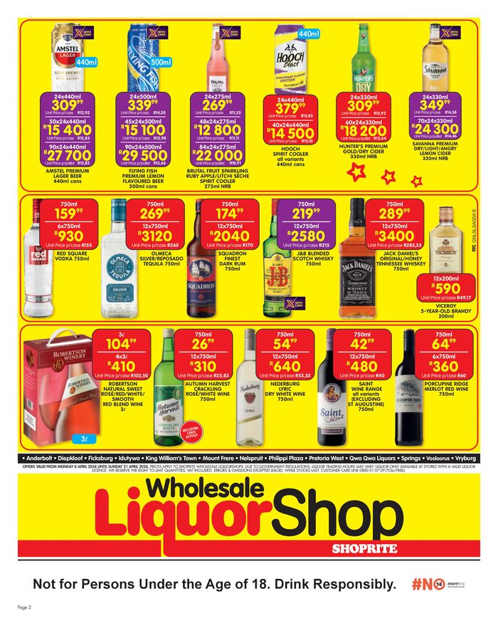 Shoprite LiquorShop catalogue in Vredendal | Shoprite LiquorShop weekly specials 08 - 21 April | 2024/04/08 - 2024/04/21