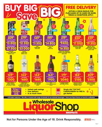 Groceries offers in Lydenburg | Shoprite LiquorShop weekly specials 08 - 21 April in Shoprite LiquorShop | 2024/04/08 - 2024/04/21