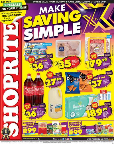 Shoprite catalogue | Shoprite Xtra Savings Eastern Cape 8 April - 21 April | 2024/04/08 - 2024/04/21