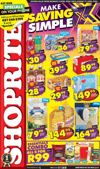 Groceries offers in Kokstad | Shoprite Xtra Savings 8 April - 21 April in Shoprite | 2024/04/08 - 2024/04/21