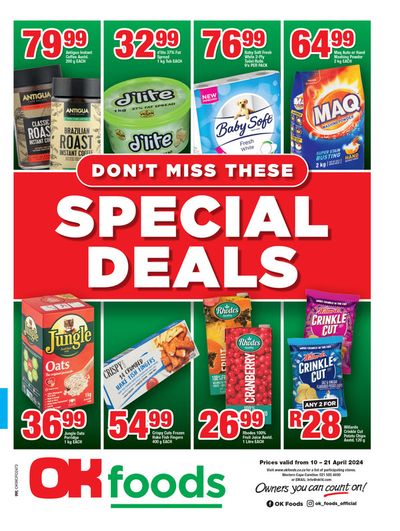 Groceries offers in Paarl | OK Foods weekly specials 10 - 21 April in OK Foods | 2024/04/10 - 2024/04/21