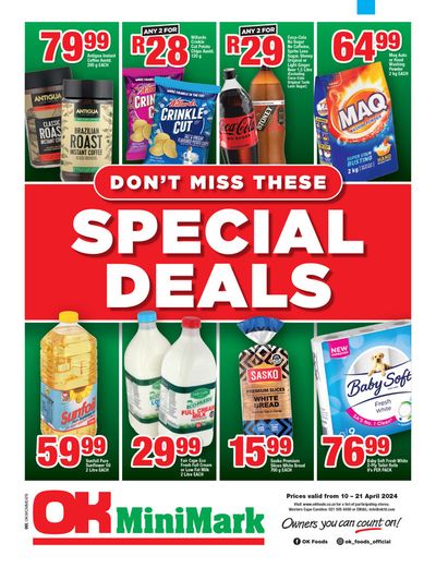 Groceries offers in Paarl | OK MiniMark weekly specials 10 - 21 April in OK MiniMark | 2024/04/10 - 2024/04/21