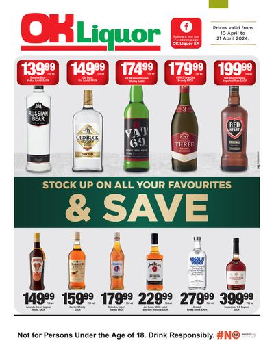 Groceries offers in Stellenbosch | OK Liquor weekly specials 10 - 21 April in OK Liquor | 2024/04/10 - 2024/04/21