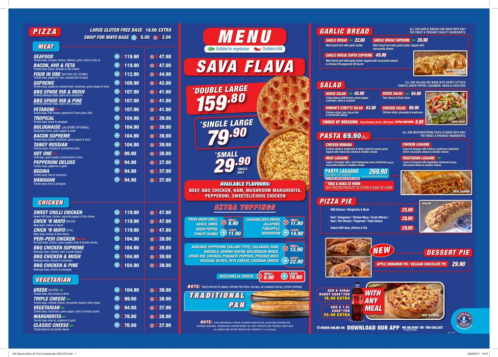 Roman's Pizza catalogue in Soweto | sale | 2024/04/02 - 2024/04/30