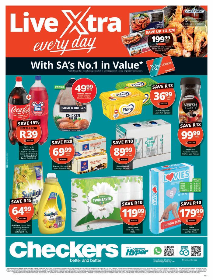 Checkers catalogue in Pinetown | Live Xtra Every Day | 2024/04/11 - 2024/04/21