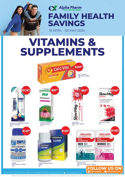 Beauty & Pharmacy offers in Taung | Alpha Pharm Catalog 19 April - 05 May 2024 in Alpha Pharm | 2024/04/19 - 2024/05/05