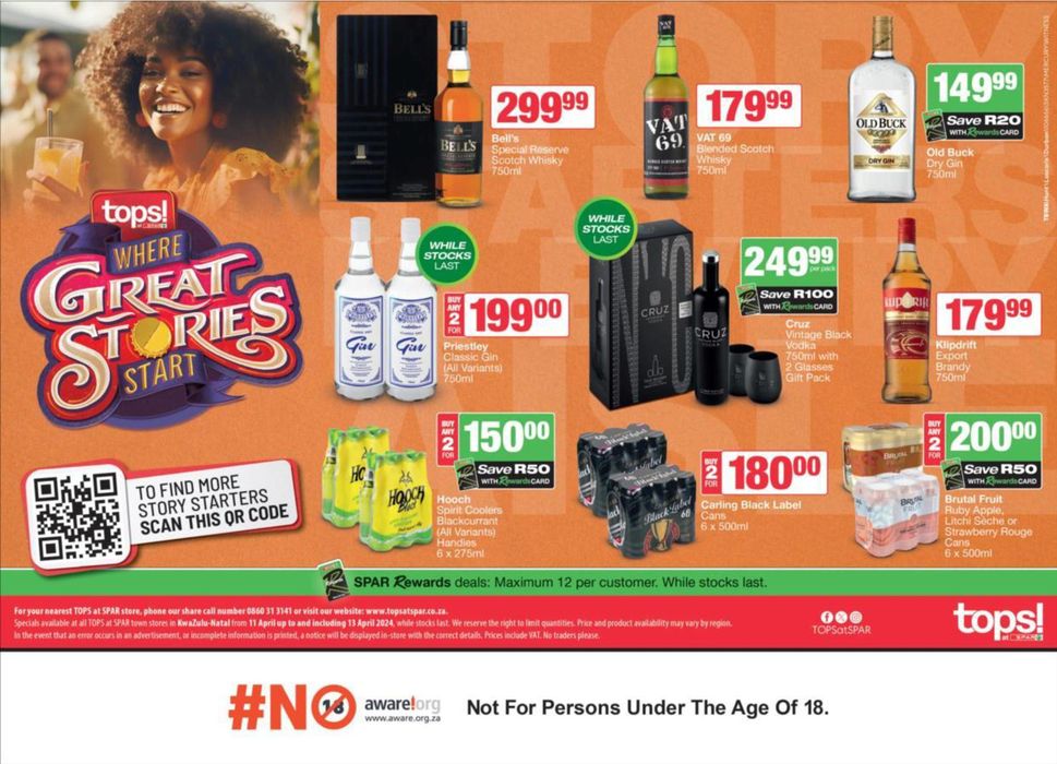 Tops Spar catalogue in Howick | Spar Tops - More Savings On More Products! | 2024/04/12 - 2024/05/07