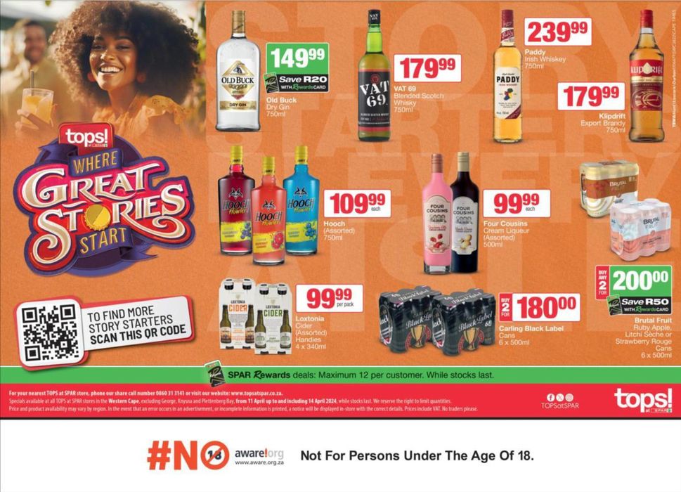 Tops Spar catalogue in Vredendal | Spar Tops - More Savings On More Products! | 2024/04/12 - 2024/05/07