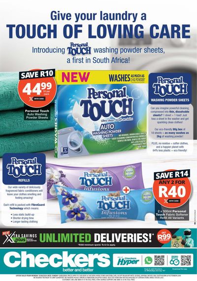 Checkers Hyper catalogue in Simon's Town | Checkers Personal Touch Promotion 15 April - 12 May | 2024/04/15 - 2024/05/12