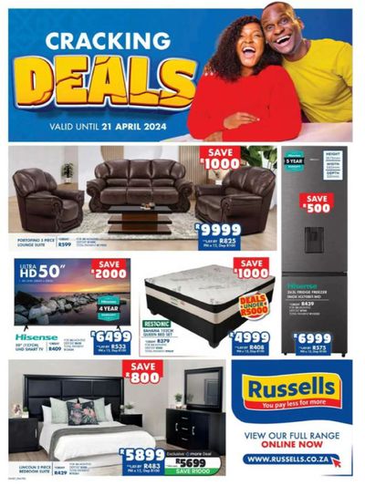 Home & Furniture offers in Pretoria | sale in Russells | 2024/04/15 - 2024/04/21