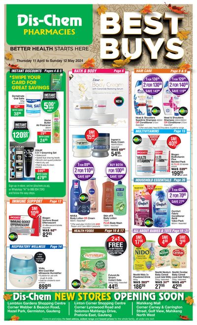 Beauty & Pharmacy offers in Pretoria | sale in Dis-Chem | 2024/04/15 - 2024/05/12