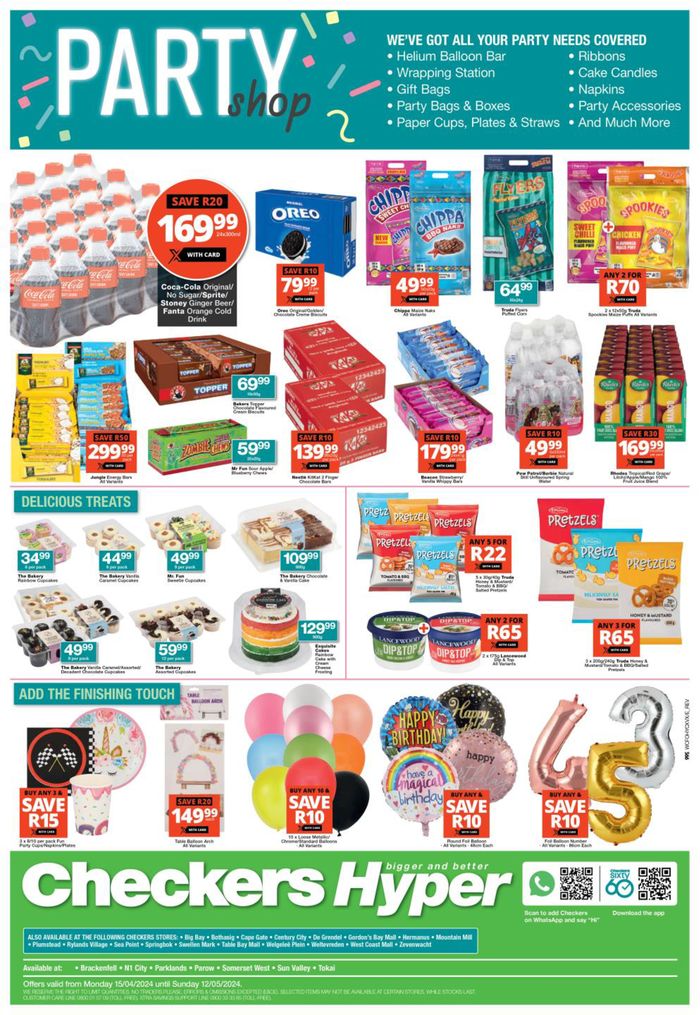 Checkers catalogue in Vredenburg | Checkers Hyper Party Shop Until 12 May | 2024/04/16 - 2024/05/12