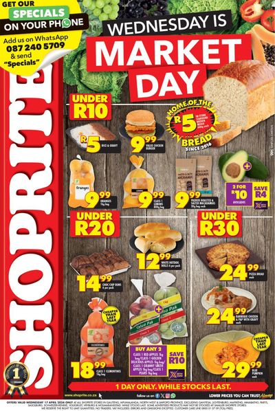 Shoprite catalogue in Soweto | Shoprite Market Day Deals Valid 17 April | 2024/04/17 - 2024/04/17