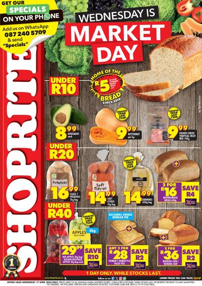 Shoprite catalogue in Durban | Shoprite Market Day Deals Valid 17 April | 2024/04/17 - 2024/04/17