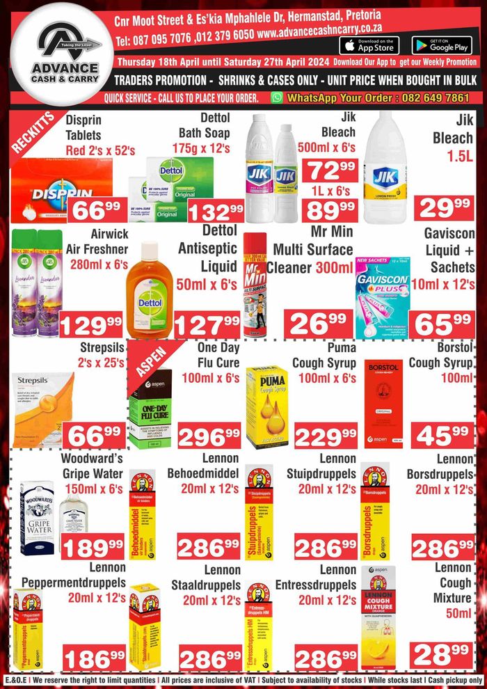 Advance Cash n Carry catalogue | Advance Cash n Carry weekly specials 18 - 27 April | 2024/04/18 - 2024/04/27