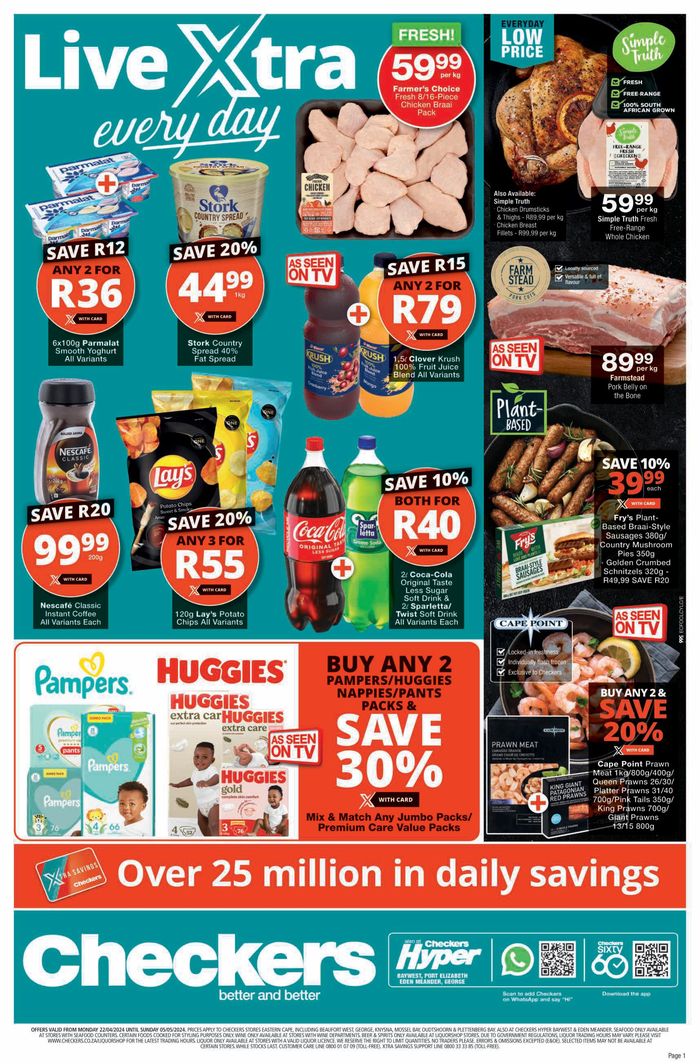 Checkers catalogue in East London | Checkers April Month-End Promotion EC 22 April - 5 May | 2024/04/22 - 2024/05/05