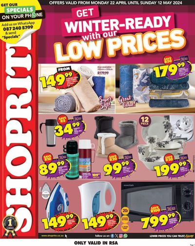 Shoprite catalogue in East London | Shoprite Winter Favourites 22 April - 12 May | 2024/04/22 - 2024/05/12
