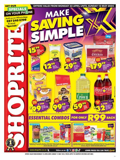 Groceries offers in Cape Town | Shoprite Xtra Savings Western Cape 22 April - 12 May in Shoprite | 2024/04/22 - 2024/05/12