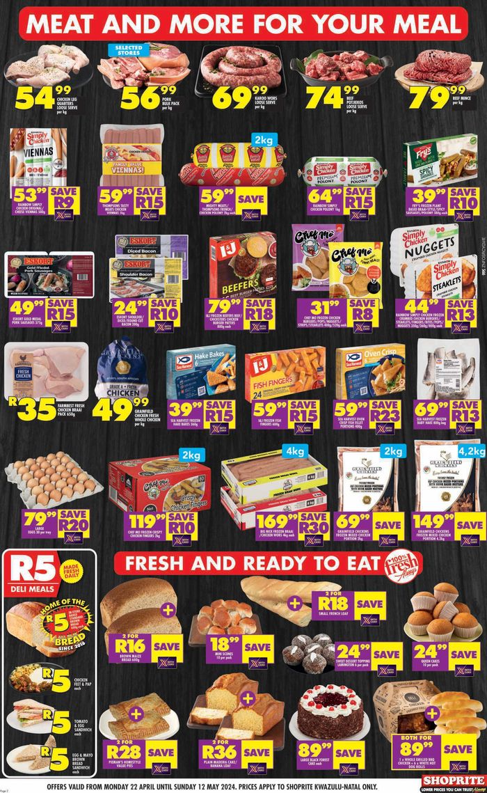 Shoprite catalogue in Pietermaritzburg | Shoprite Xtra Savings KwaZulu-Natal 22 April - 12 May | 2024/04/22 - 2024/05/12