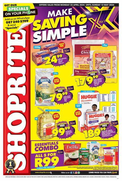 Groceries offers in Evaton | Shoprite Xtra Savings Gauteng 22 April - 12 May in Shoprite | 2024/04/22 - 2024/05/12
