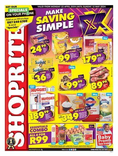Shoprite catalogue in Klerksdorp | Shoprite weekly specials | 2024/04/22 - 2024/05/12