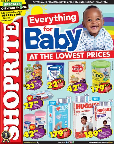 Shoprite catalogue in Volksrust | Shoprite Baby Savings KwaZulu-Natal 22 April - 12 May | 2024/04/22 - 2024/05/12