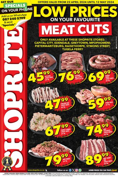 Shoprite catalogue in Pinetown | Shoprite weekly specials | 2024/04/22 - 2024/05/12
