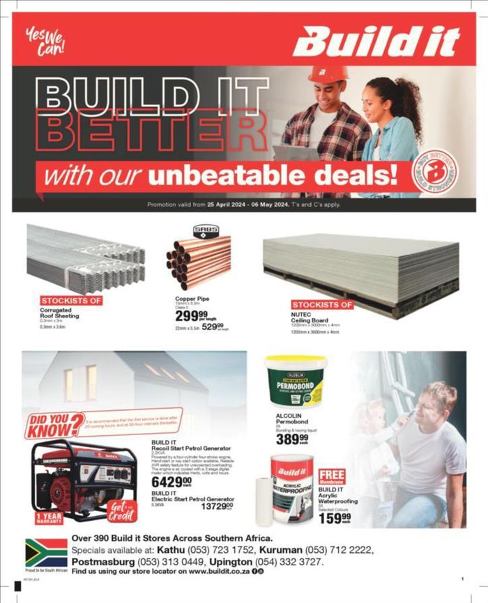 Build It catalogue in Postmasburg | Build It Specials 26 April - 06 May | 2024/04/26 - 2024/05/06