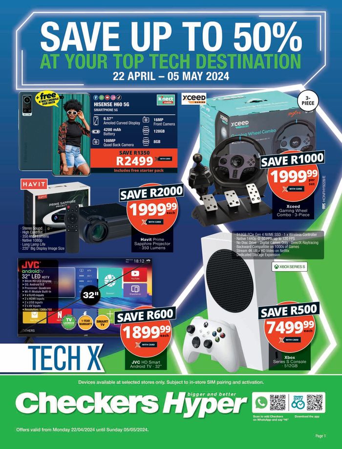 Checkers Hyper catalogue in Queensburgh | Checkers Hyper Tech X 22 April - 5 May | 2024/04/22 - 2024/05/05