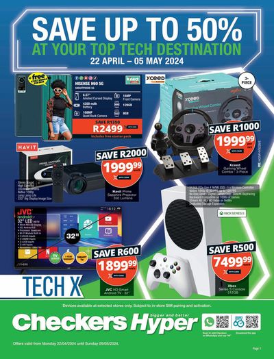 Checkers Hyper catalogue in Umhlanga Rocks | Checkers Hyper Tech X 22 April - 5 May | 2024/04/22 - 2024/05/05