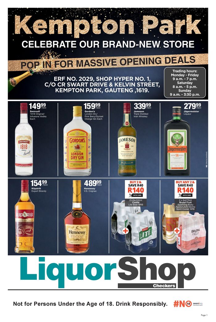 Checkers Liquor Shop catalogue in Pretoria | sale | 2024/04/22 - 2024/05/05