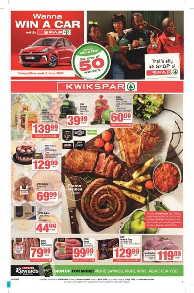 KwikSpar catalogue in Margate | KwikSpar weekly specials 23 April - 02 June | 2024/04/23 - 2024/05/07