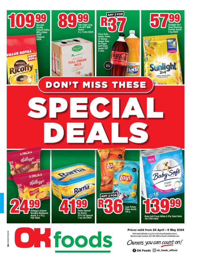 OK Foods catalogue in Villiersdorp | OK Foods weekly specials 24 April - 05 May | 2024/04/24 - 2024/05/05