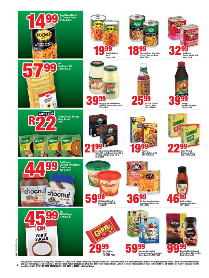 OK Foods catalogue in Vredenburg | OK Foods weekly specials 24 April - 05 May | 2024/04/24 - 2024/05/05