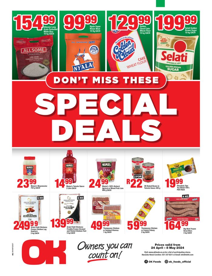 OK Foods catalogue in Chatsworth | OK Foods weekly specials 24 April - 08 May | 2024/04/24 - 2024/05/08