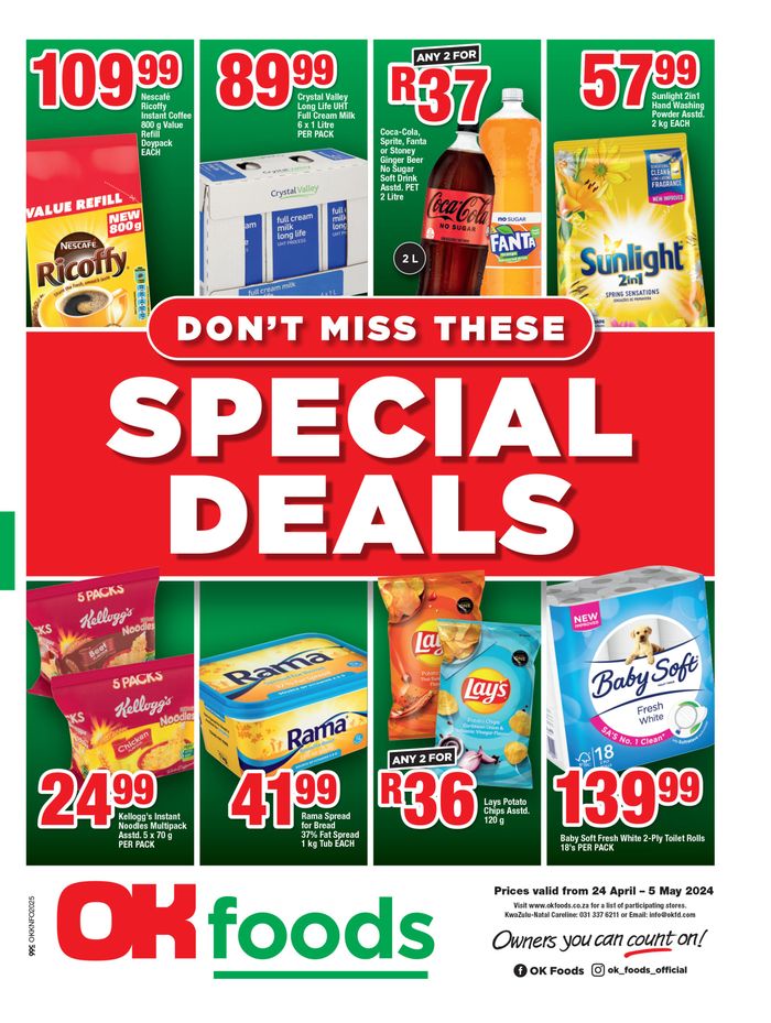OK Foods catalogue in Chatsworth | OK Foods weekly specials 24 April - 05 May | 2024/04/24 - 2024/05/05