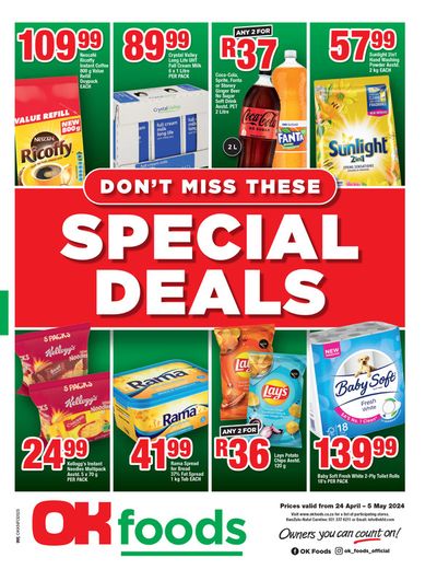 Groceries offers in Umzinto | OK Foods weekly specials 24 April - 05 May in OK Foods | 2024/04/24 - 2024/05/05