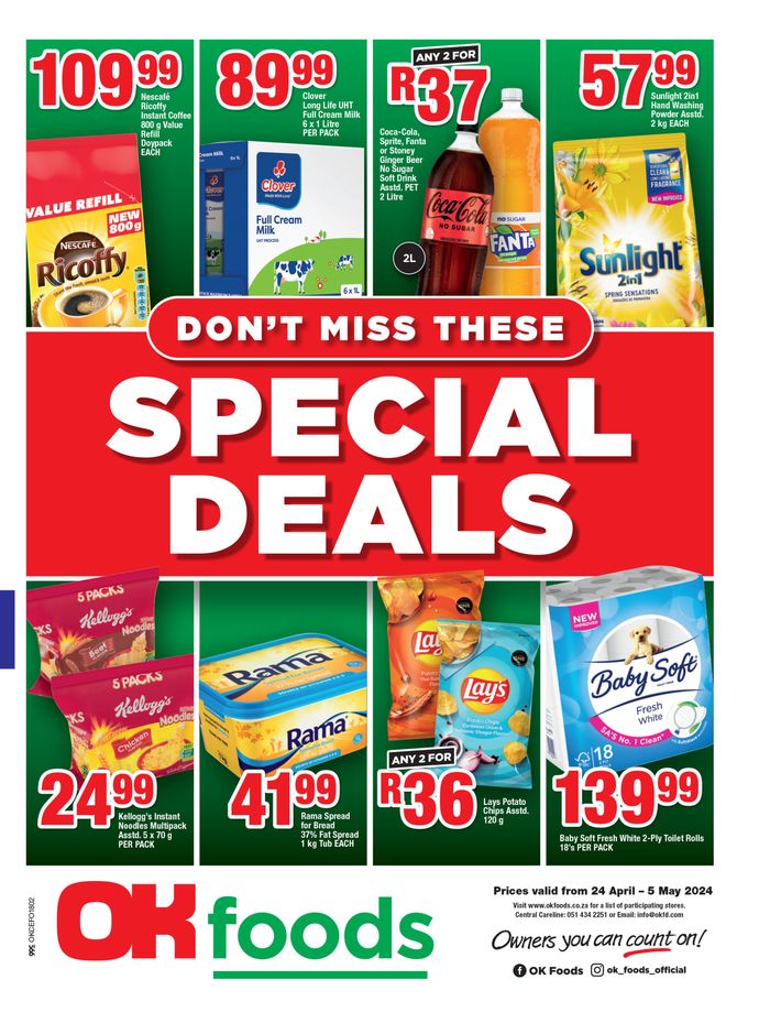 OK Foods catalogue in Clocolan | OK Foods weekly specials 24 April - 05 May | 2024/04/24 - 2024/05/05