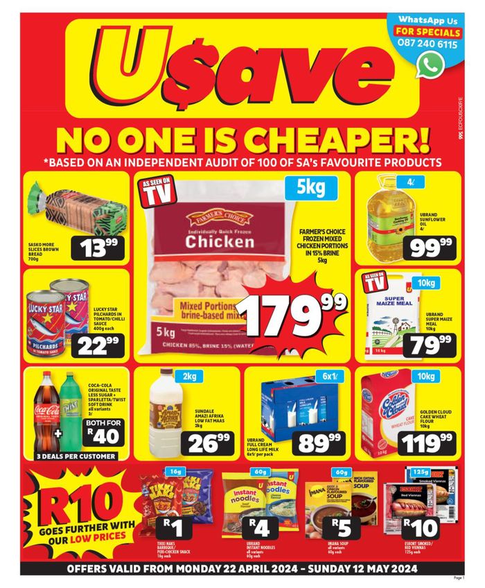 Usave catalogue in Plettenberg Bay | Usave weekly specials | 2024/04/23 - 2024/05/12