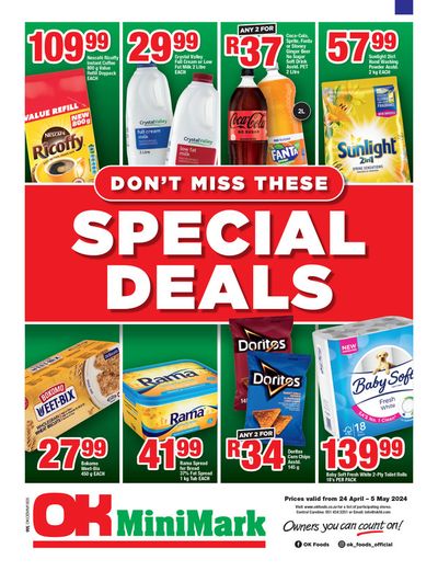 Groceries offers in Taung | OK MiniMark weekly specials 24 April - 05 May in OK MiniMark | 2024/04/24 - 2024/05/05
