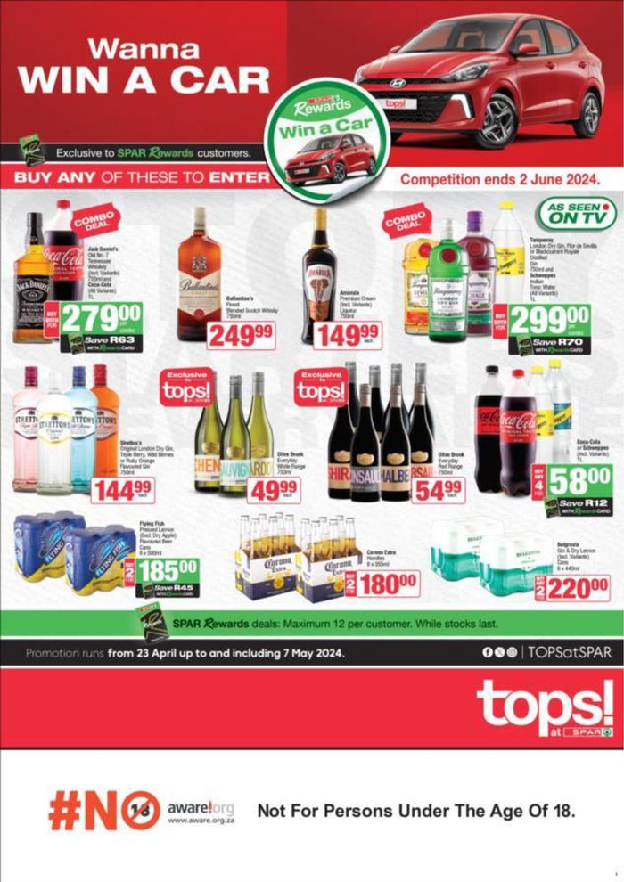 Tops Spar catalogue | Spar Tops Specials 23 April - 07 May | 2024/04/23 - 2024/05/07