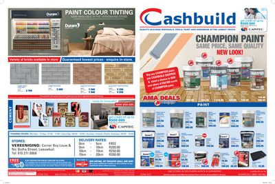 DIY & Garden offers in Sasolburg | Cashbuild weekly specials until 19 May 2024 in Cashbuild | 2024/04/23 - 2024/05/19
