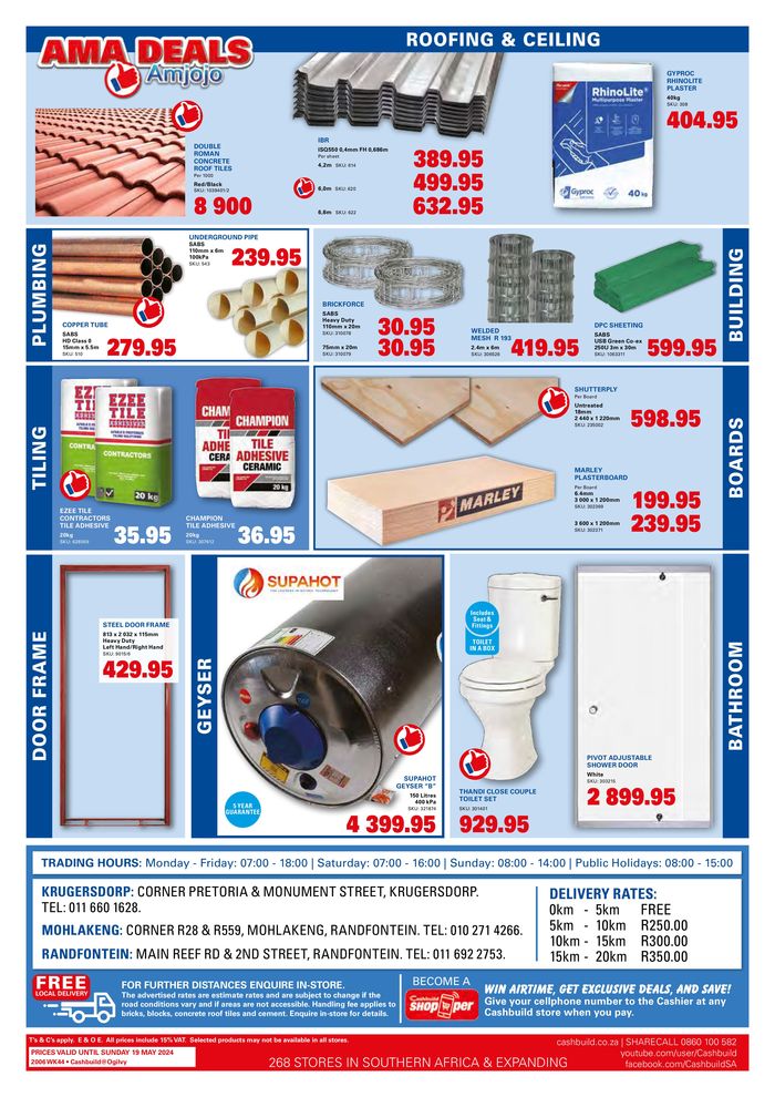Cashbuild catalogue in Krugersdorp | Cashbuild weekly specials until 19 May | 2024/04/23 - 2024/05/19