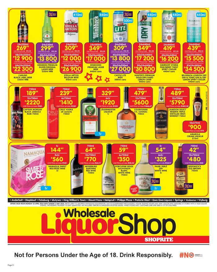 Shoprite LiquorShop catalogue in Klerksdorp | Shoprite LiquorShop weekly specials | 2024/04/23 - 2024/05/05