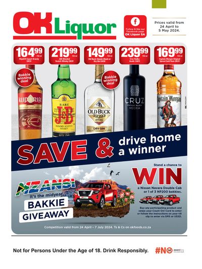 Groceries offers in Bethal | OK Liquor weekly specials 24 April - 05 May in OK Liquor | 2024/04/24 - 2024/05/05